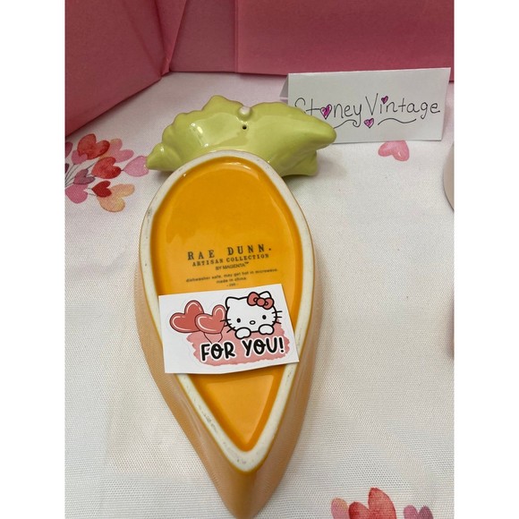 Rae Dunn HAPPY EASTER Ceramic Carrot, I dont Carrot all dish and mug set - Picture 5 of 7